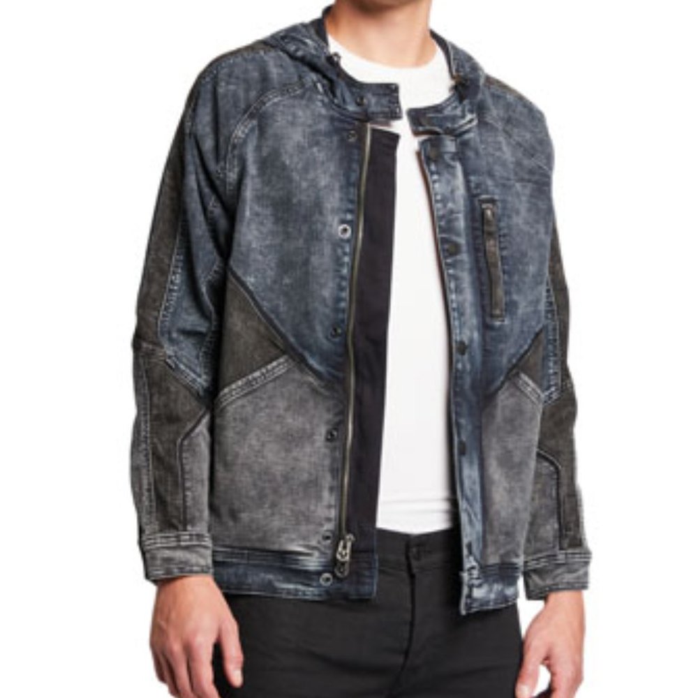 NWT Men's True Religion Dylan Hooded Denim Urban Fashion Jacket M